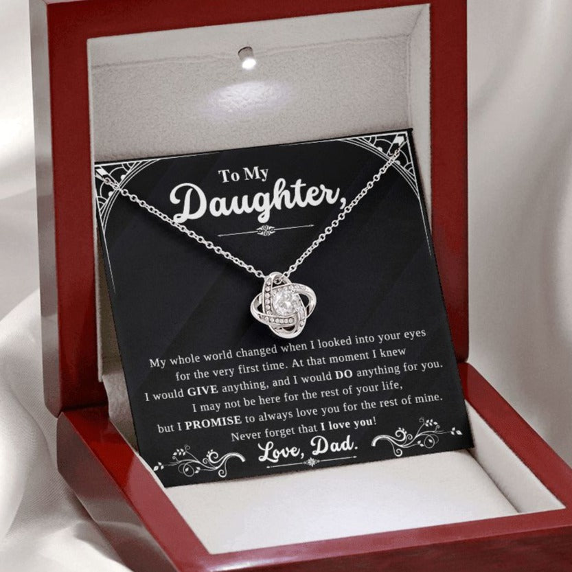 My Whole World - Love Knot Necklace For Lovely Daughter