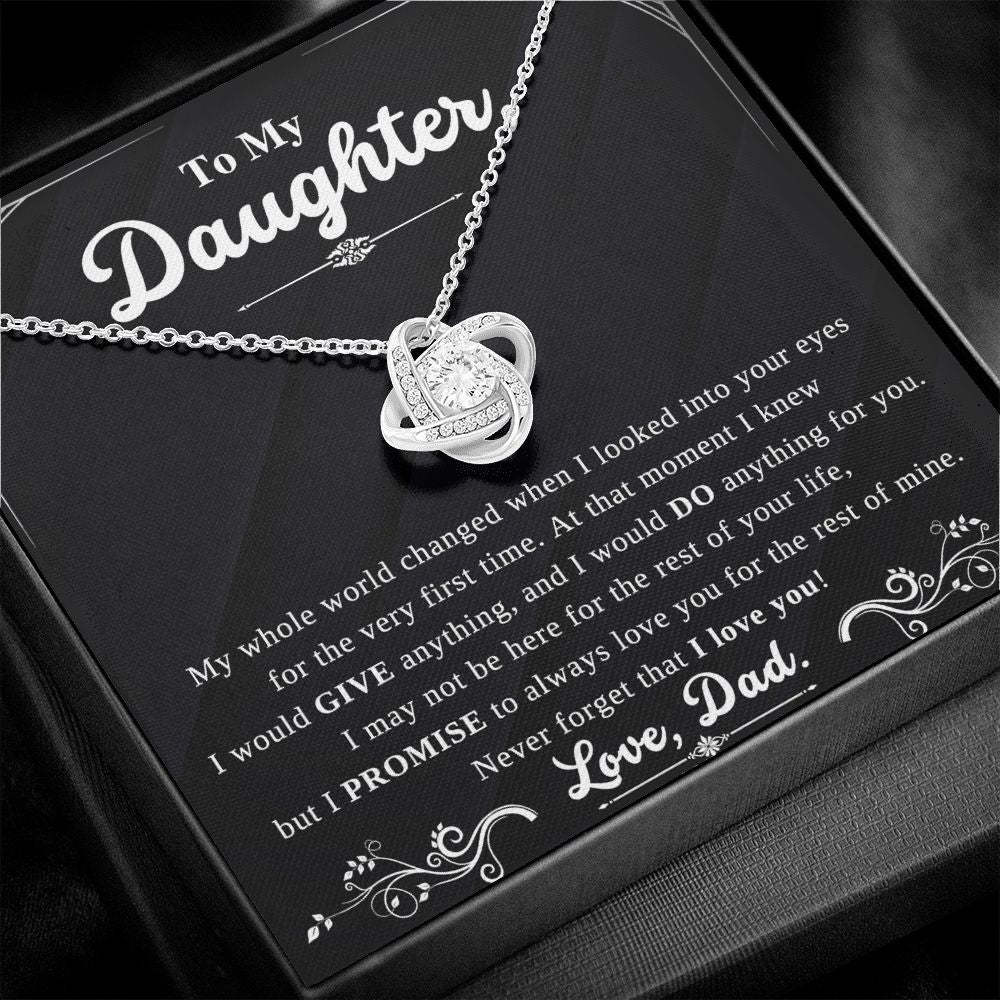 My Whole World - Love Knot Necklace For Lovely Daughter