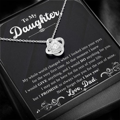 My Whole World - Love Knot Necklace For Lovely Daughter