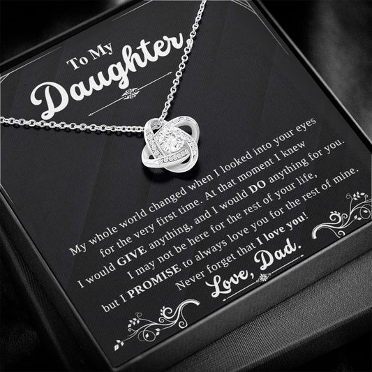 My Whole World - Love Knot Necklace For Lovely Daughter