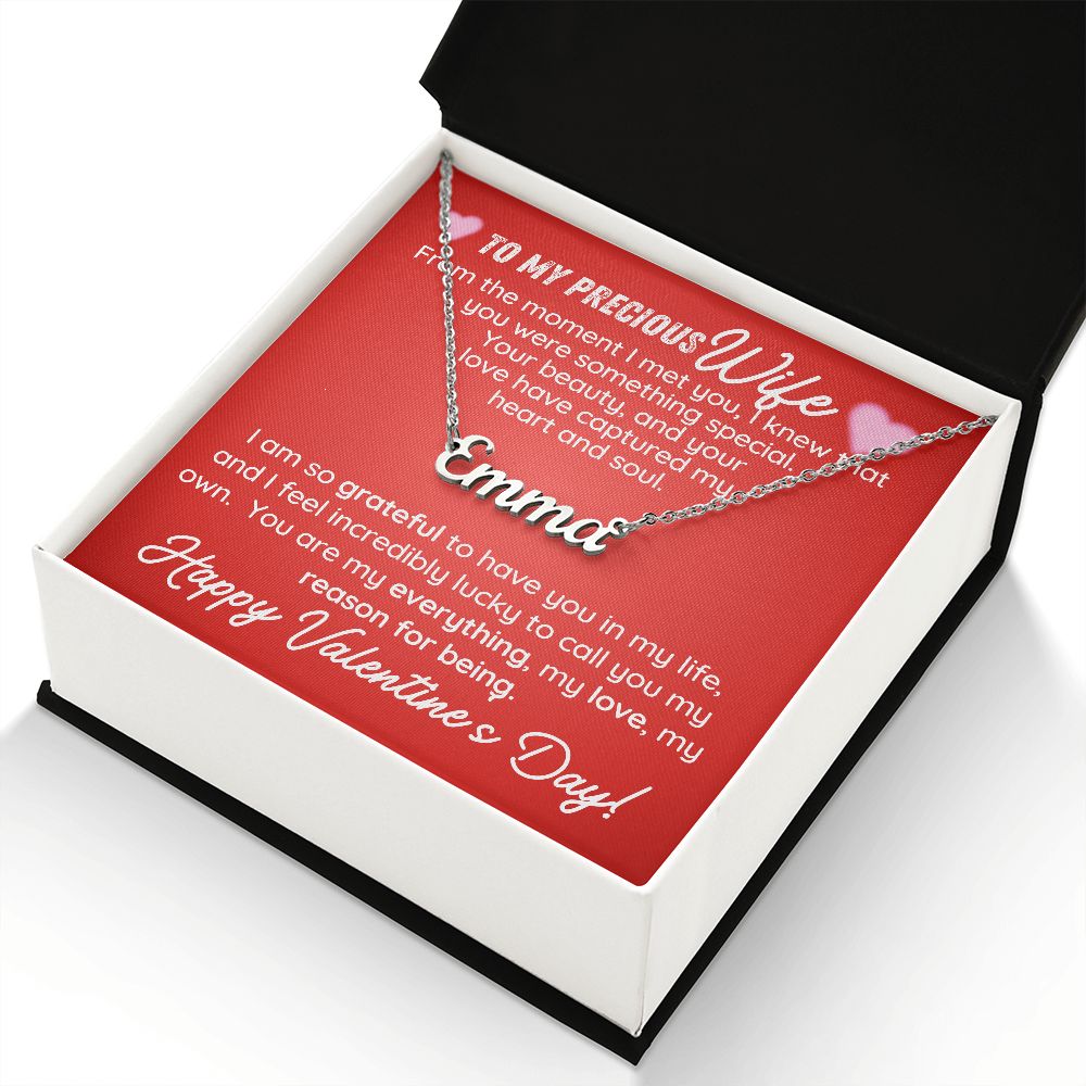 My Heart - Personalized Name Necklace For Precious Wife