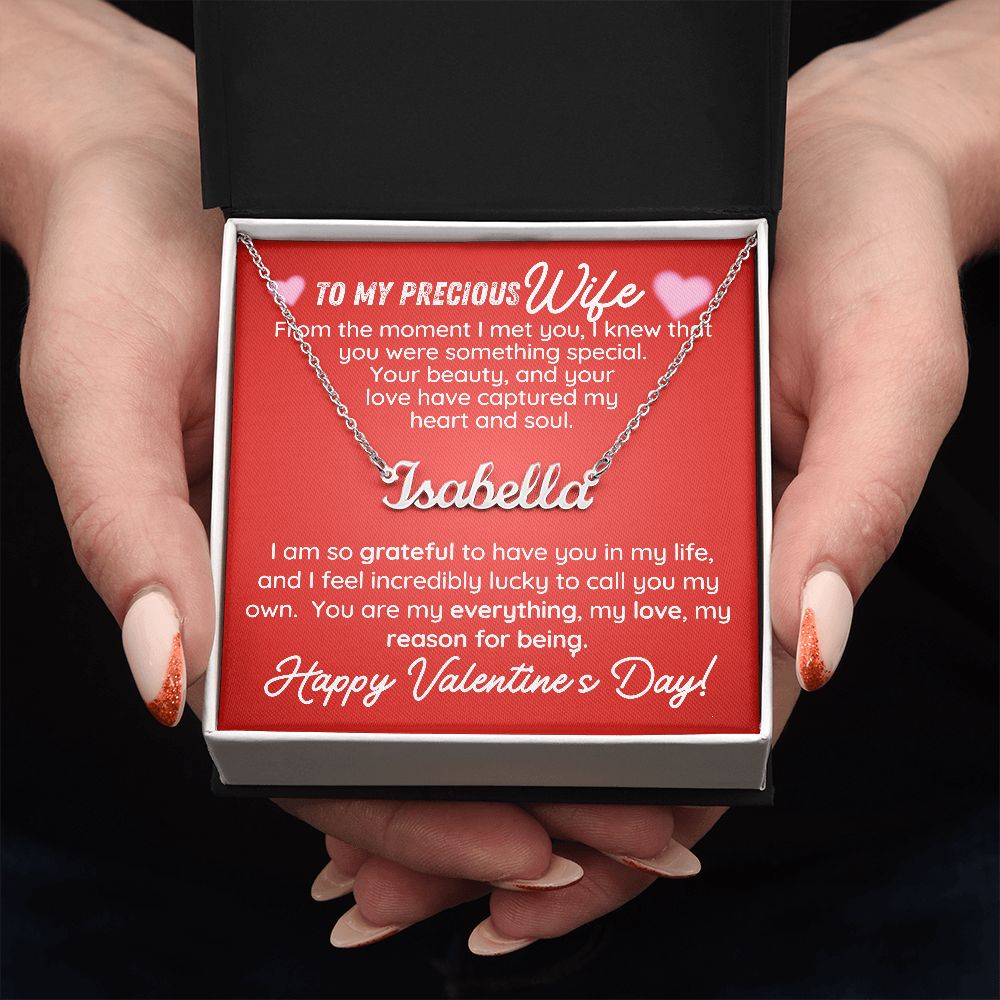 My Heart - Personalized Name Necklace For Precious Wife