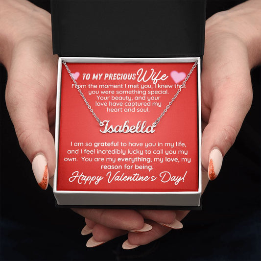 My Heart - Personalized Name Necklace For Precious Wife