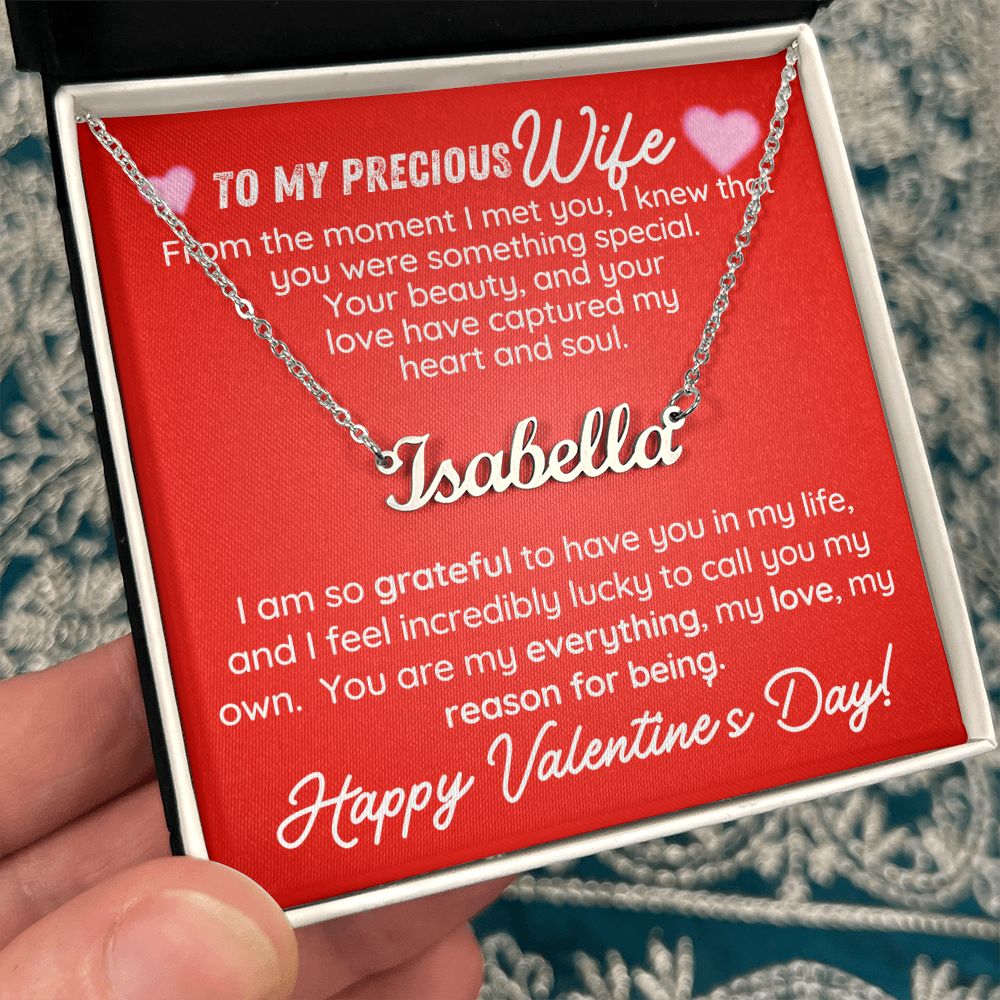 My Heart - Personalized Name Necklace For Precious Wife