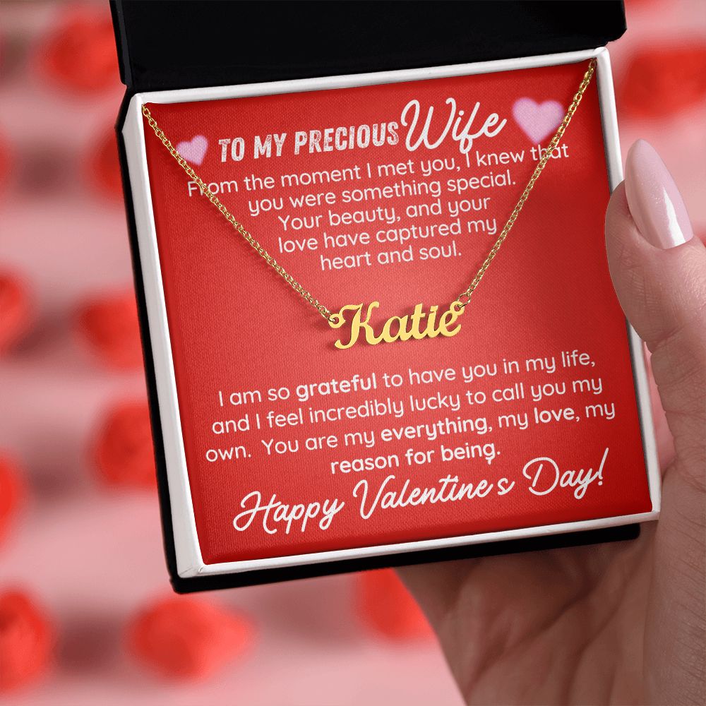 My Heart - Personalized Name Necklace For Precious Wife