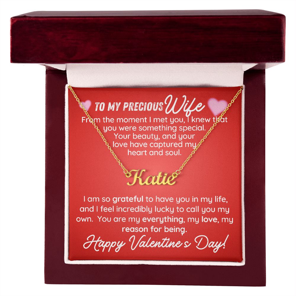My Heart - Personalized Name Necklace For Precious Wife